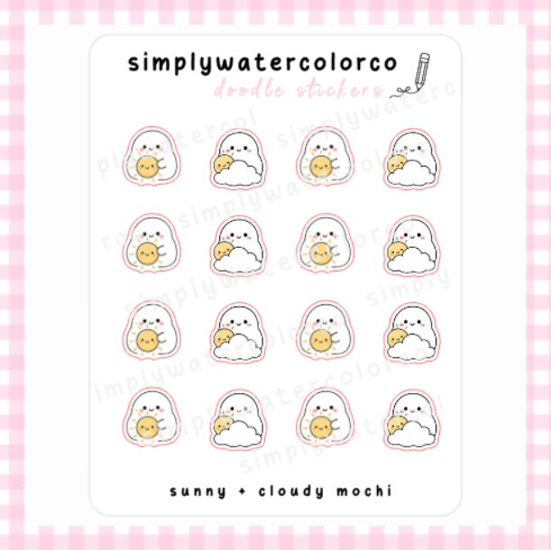 Sunny + Cloudy Mochi | Doodles