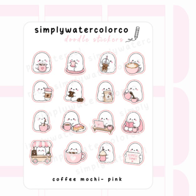 Coffee Mochi- Pink | Doodles