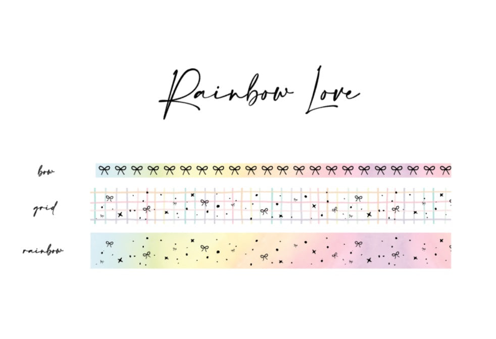 Rainbow Love Washi Tapes // Gold Foil