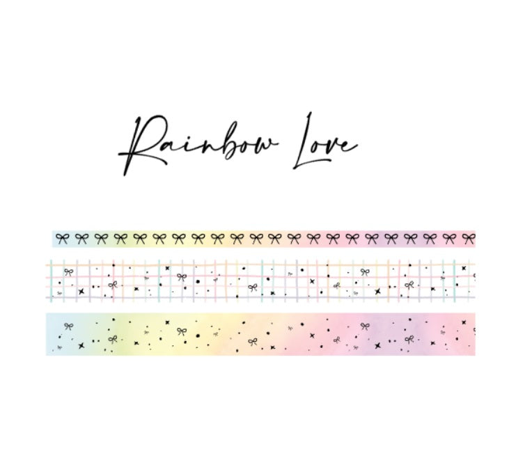 Rainbow Love Washi Tapes // Gold Foil