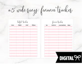 A5 Wide Rings PRINTABLE // Finances Tracker