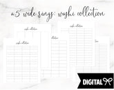 A5 Wide Rings PRINTABLE // Washi Collection