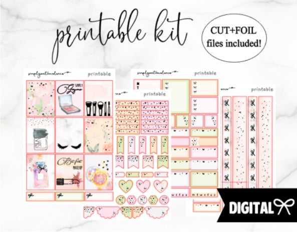 FOIL Beauty Kit PRINTABLE + FREE Cut Lines (Bonus Foil Files Included)