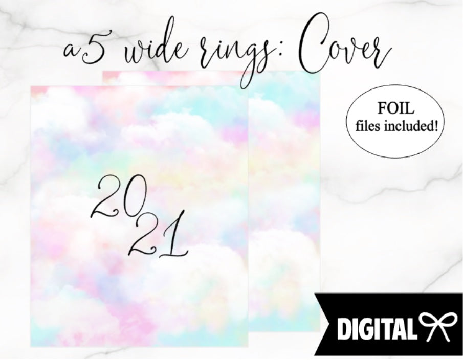 A5 Wide Rings PRINTABLE // Cloud 2021 Cover