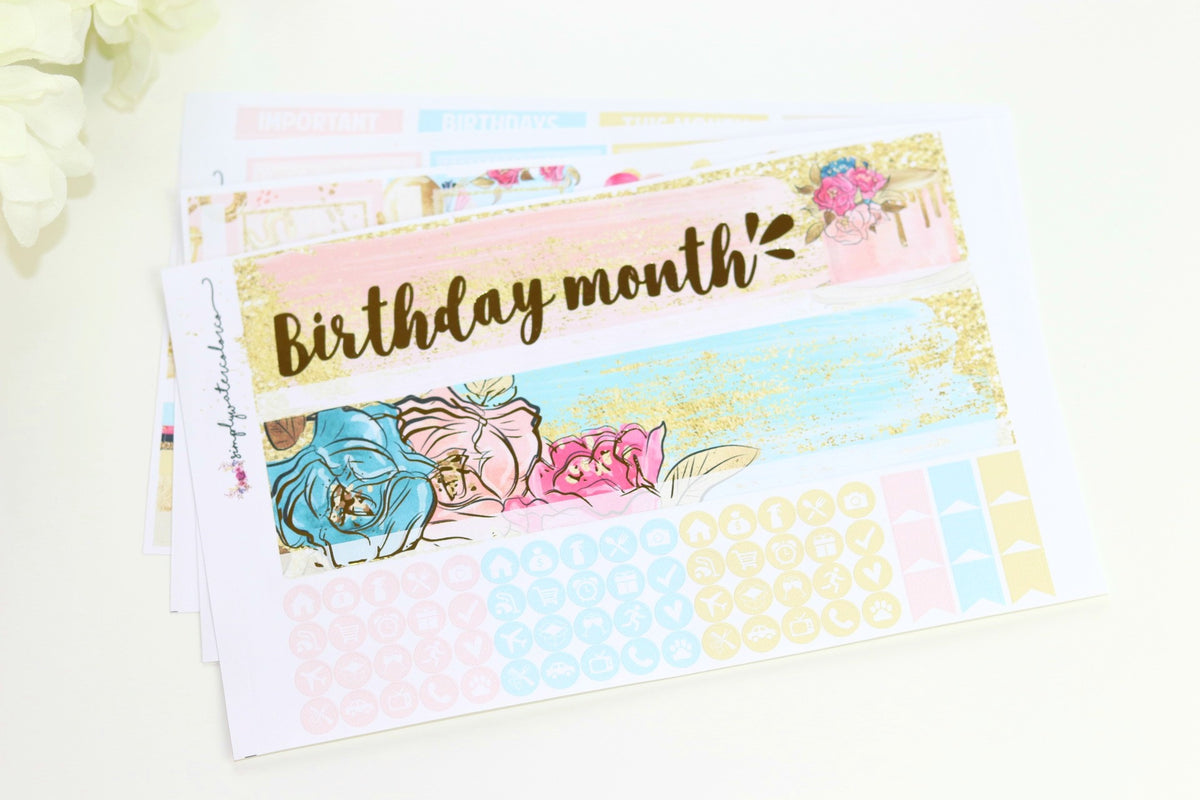 FOIL Birthday Monthly Spread (Gold Foil)