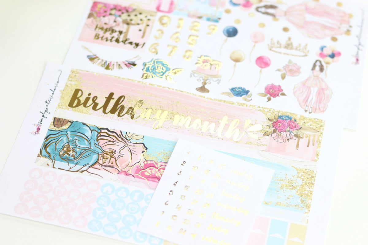 FOIL Birthday Monthly Spread (Gold Foil)