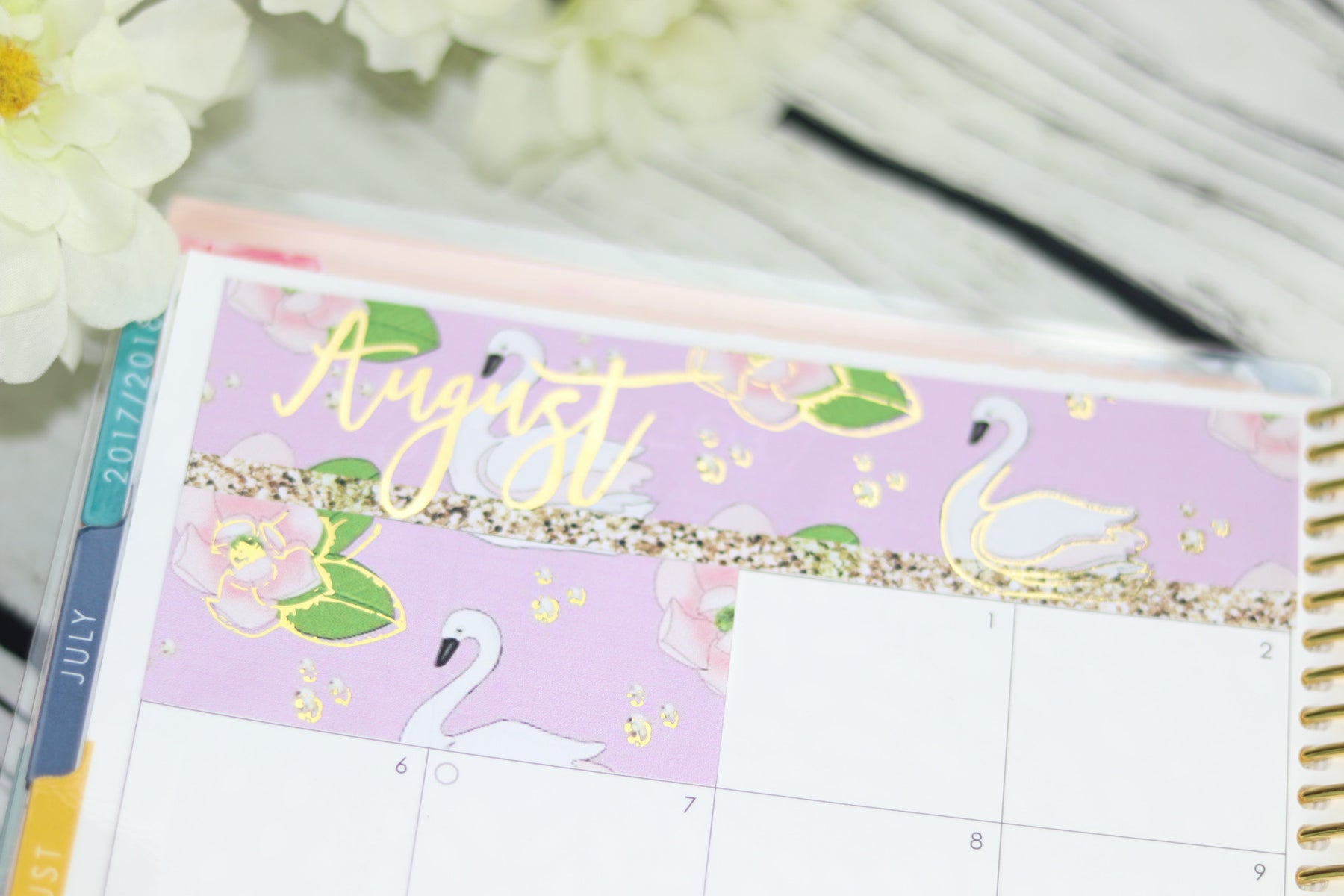 FOIL August Monthly Spread (Gold Foil) // COLLAB with GPSTICKERSTUDIO