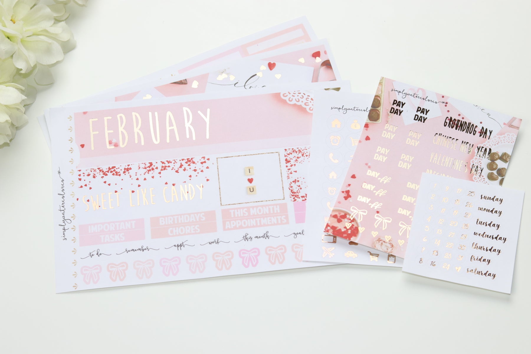 FOIL February Monthly Spread (Rose Gold Foil) Valentine's Soiree