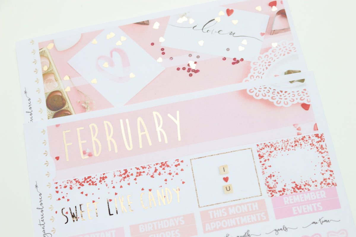 FOIL February Monthly Spread (Rose Gold Foil) Valentine's Soiree