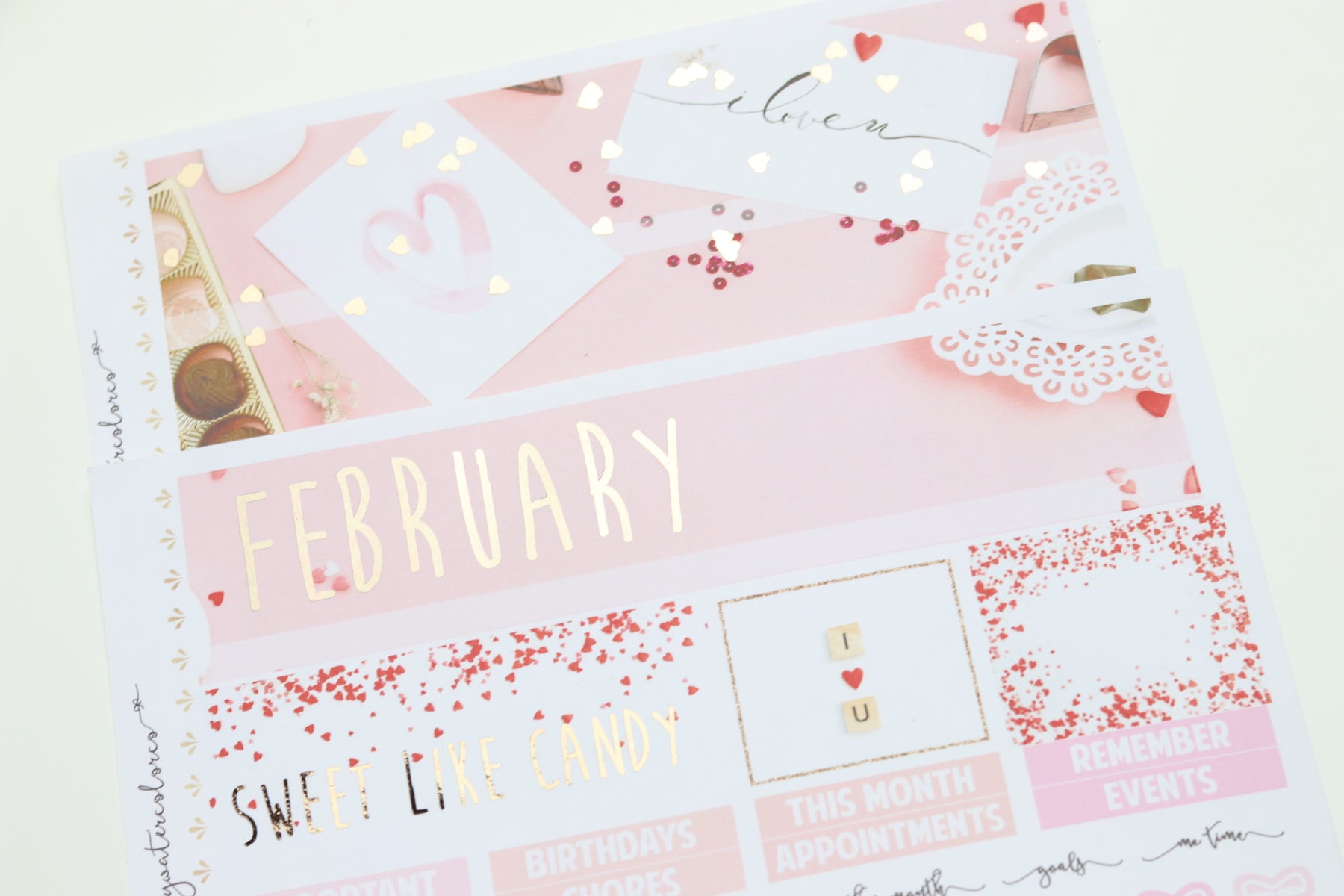 FOIL February Monthly Spread (Rose Gold Foil) Valentine's Soiree