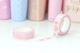 Pink Bow Clip (Gold) // 15mm Washi Tape