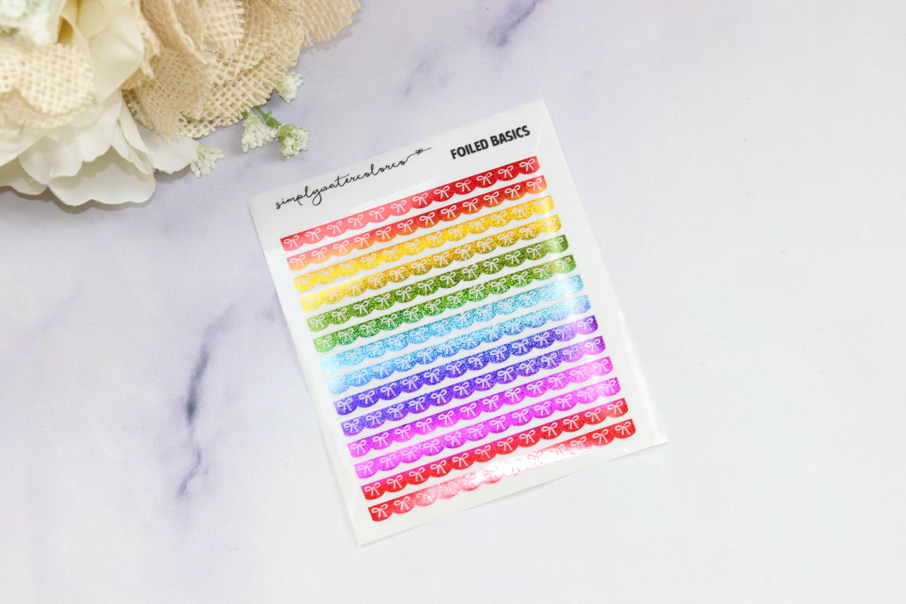 FOIL Glitter Rainbow Stickers