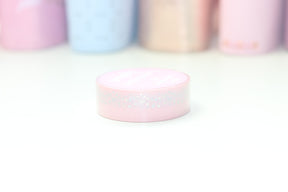 Pink Watercolor Scallop (Holo) // 15mm Washi Tape