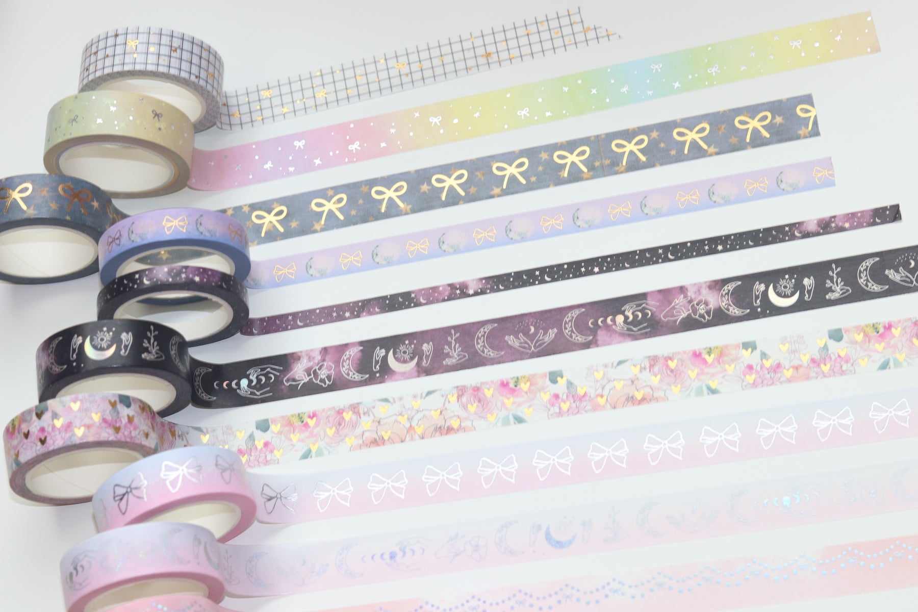 Pink Watercolor Scallop (Holo) // 15mm Washi Tape