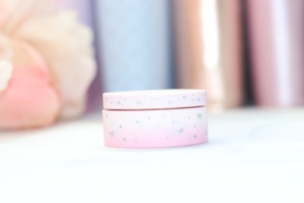 Bow Sparkle Pink Ombre (Holo) Washi Tapes