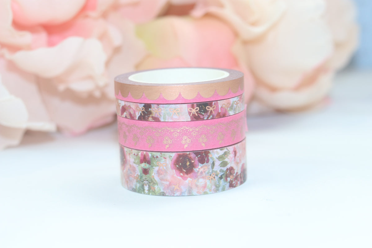 Blooming Romance Washi Tapes // Rose Gold Foil