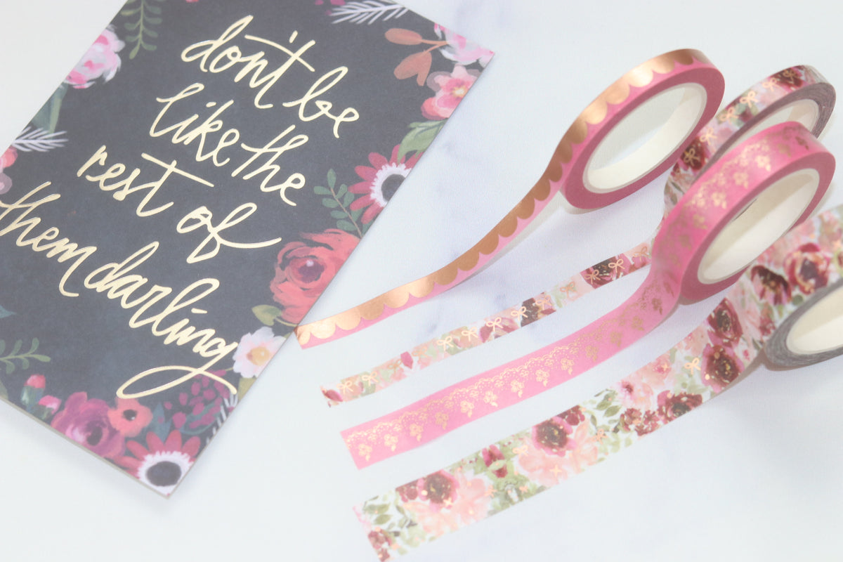 Blooming Romance Washi Tapes // Rose Gold Foil