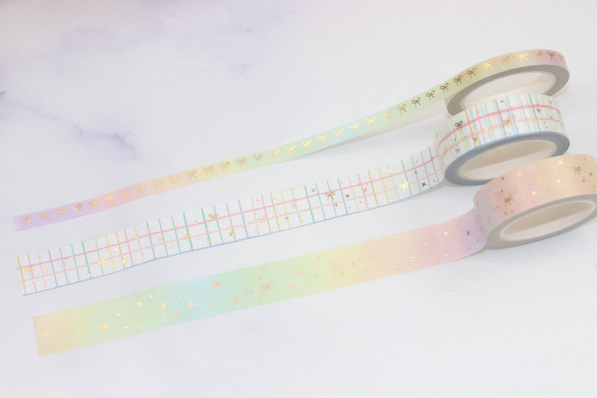 Rainbow Love Washi Tapes // Gold Foil