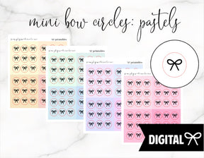 FOIL Bow Circles PRINTABLE (Pastel) + FREE Cut Lines