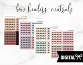 FOIL Bow Headers PRINTABLE (Neutrals) + FREE Cut Lines