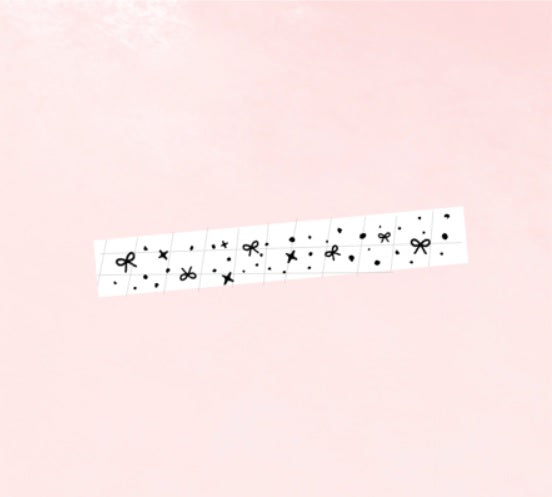 CLEAR Bow Sparkle Washi Tape // Header Overlay 6mm Perforated