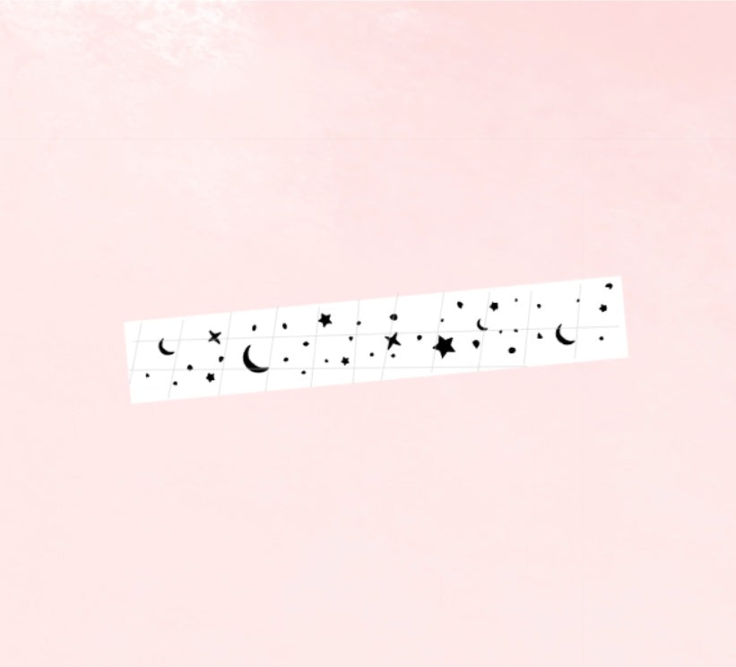 CLEAR Celestial Washi Tape // Header Overlay 6mm Perforated